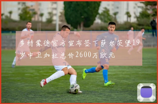 多特蒙德官方宣布签下萨尔茨堡19岁中卫加杜总价2600万欧元